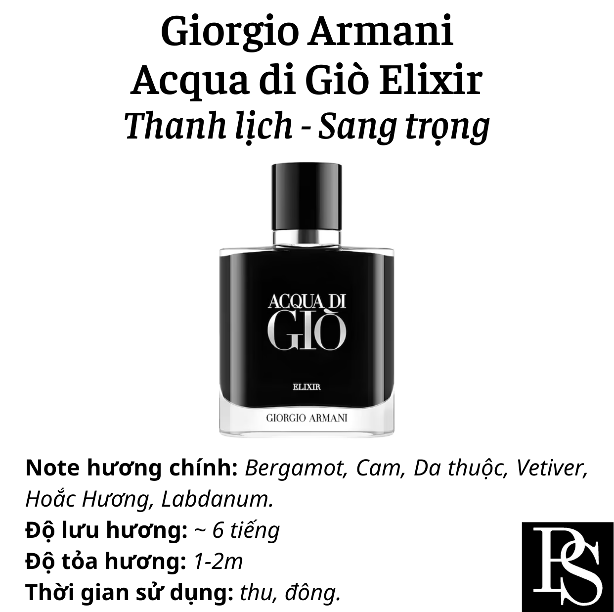 Nước hoa Nam - Giorgio Armani Acqua di Giò Elixir Parfum 50ml
